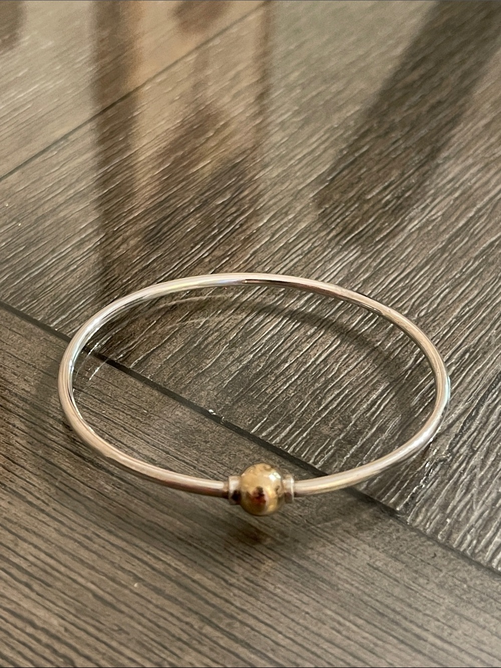 Vintage Two-tone Cape Code, Single Ball Bangle Bracelet’
